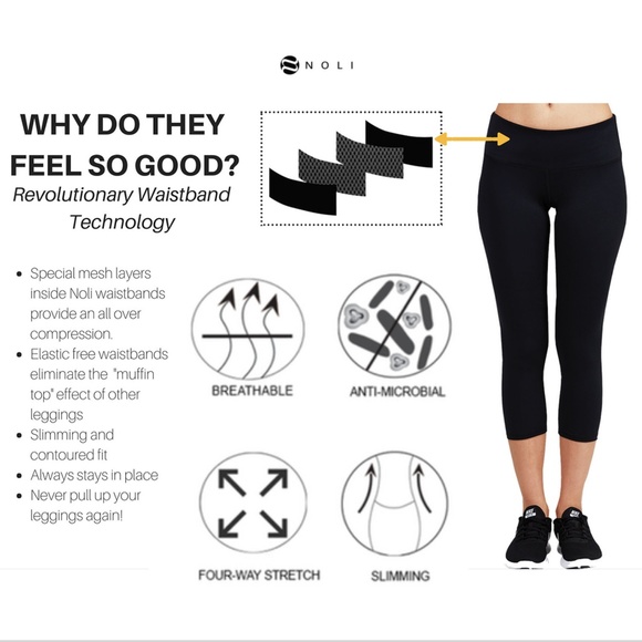 Noli Yoga Women Athletic Leggings, Navy Enchanted - Picture 7 of 8